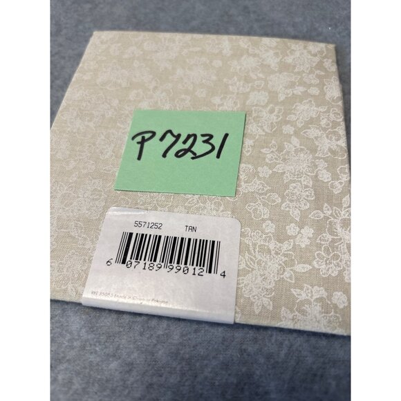 Fabric Quarters Cotton Tan Floral Print 18" x 21" Quilting Craft Fabric - Picture 4 of 4